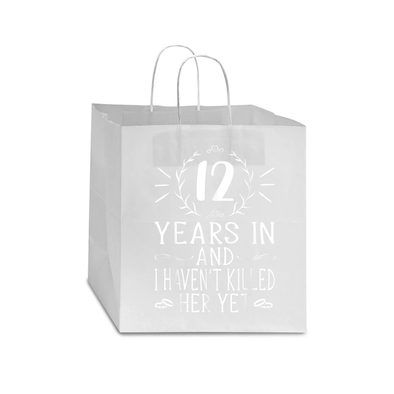 Mens 12th Wedding Anniversary Gifts For Him 12 Years Marriage Star Paper Bag - 13 X 7 X 13 | Artistshot