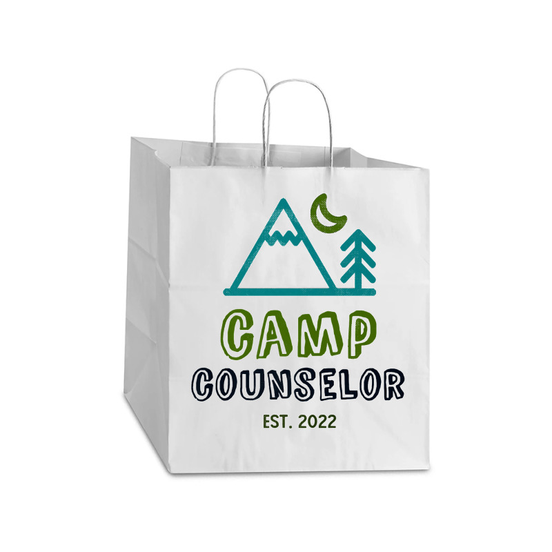 Camp Counselor 2022 Summer Teacher Instructor Coach Crew Premium Take Out Paper Bag - 14 X 10 X 15 1/2 | Artistshot