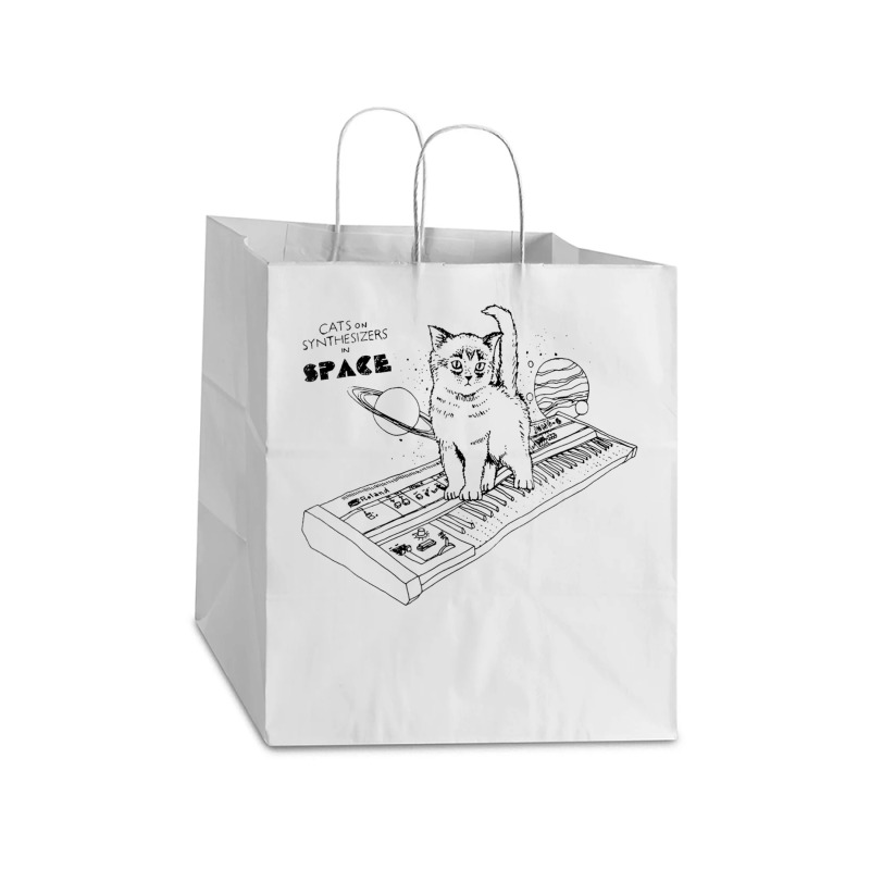 Cats On Synthesizers In Space Cat Owner Take Out Paper Bag - 14 X 10 X 15 1/2 | Artistshot