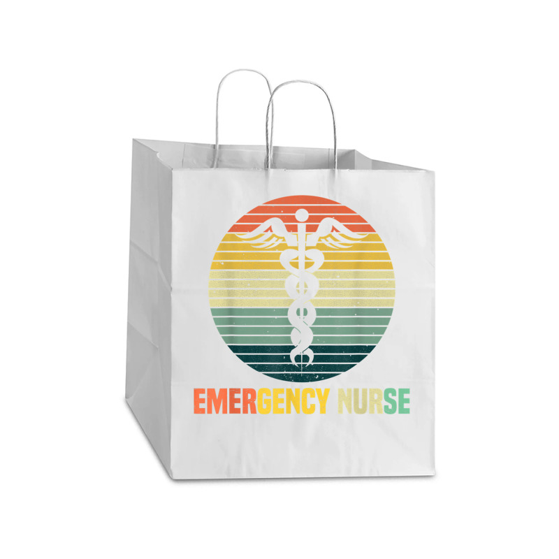 Retro Emergency Room Nurse Er Nursing Take Out Paper Bag - 14 X 10 X 15 1/2 | Artistshot