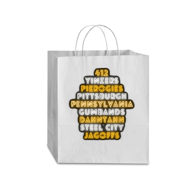 Pittsburgh 412 Jagoffs Yinzers Steel City Funny Retro Traveler Paper Bag -13 X 6 X 15 3/4 | Artistshot