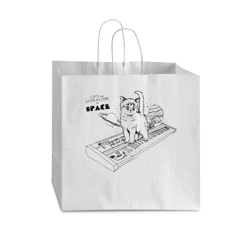 Cats On Synthesizers In Space Cat Owner Vogue Paper Bag - 16 X 6 X 12 | Artistshot