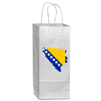 Flag Map Of Bosnia And Herzegovina Wine Paper Bag - 5 1/2 X 3 1/4 X 13 | Artistshot