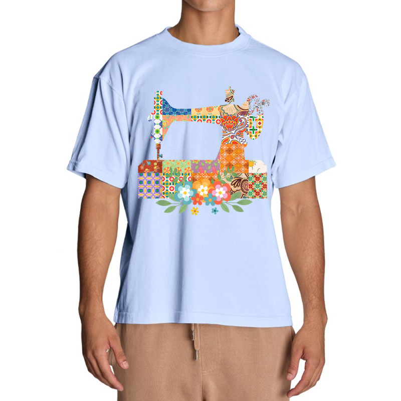 Quilting Floral Sewing Machine Seamstress Quilting Dressmaker Urban Heavy T-shirt | Artistshot