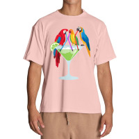 Womens Parrots Drinking Margarita Tropical Vacation Hawaiian Birds V N Urban Heavy T-shirt | Artistshot