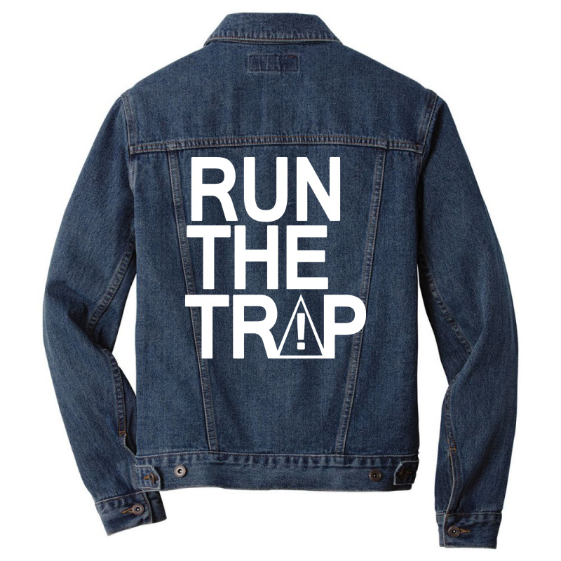 Run The Trap Funny Men Denim Jacket | Artistshot