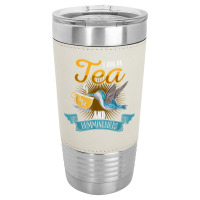 Hummingbird Lover Flowers I Run On Tea And Hummingbirds T Shirt Leatherette Tumbler | Artistshot