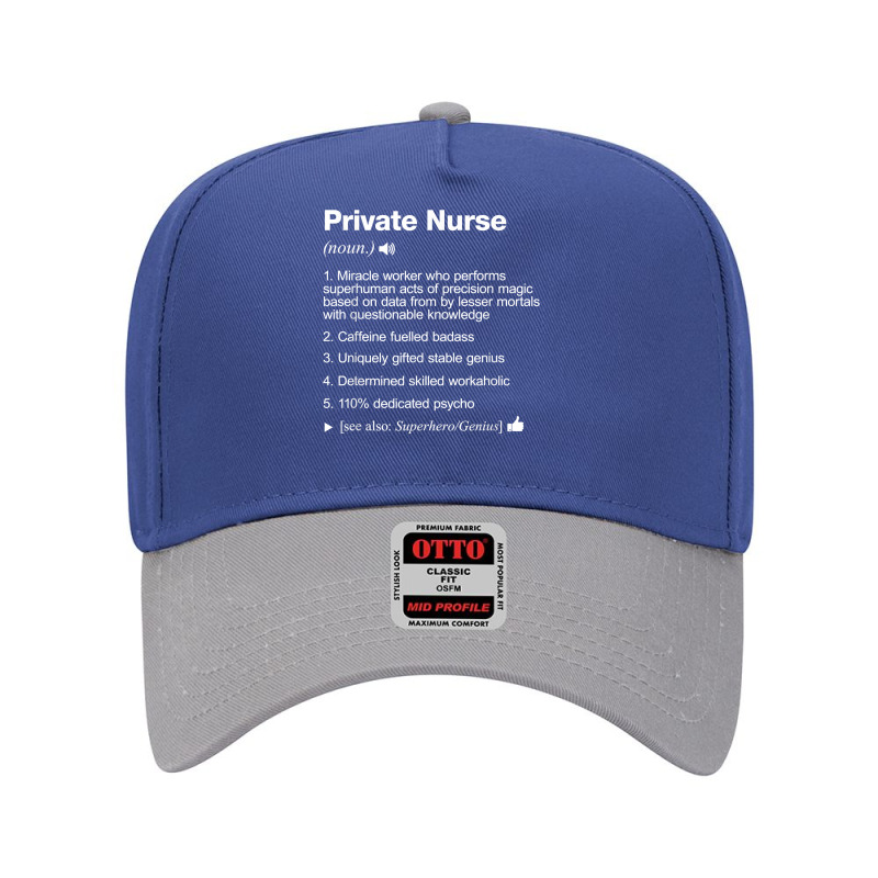 Private Nurse Job Definition Meaning Funny T Shirt Adjustable Baseball Cap by SchonbergerKamile | Artistshot