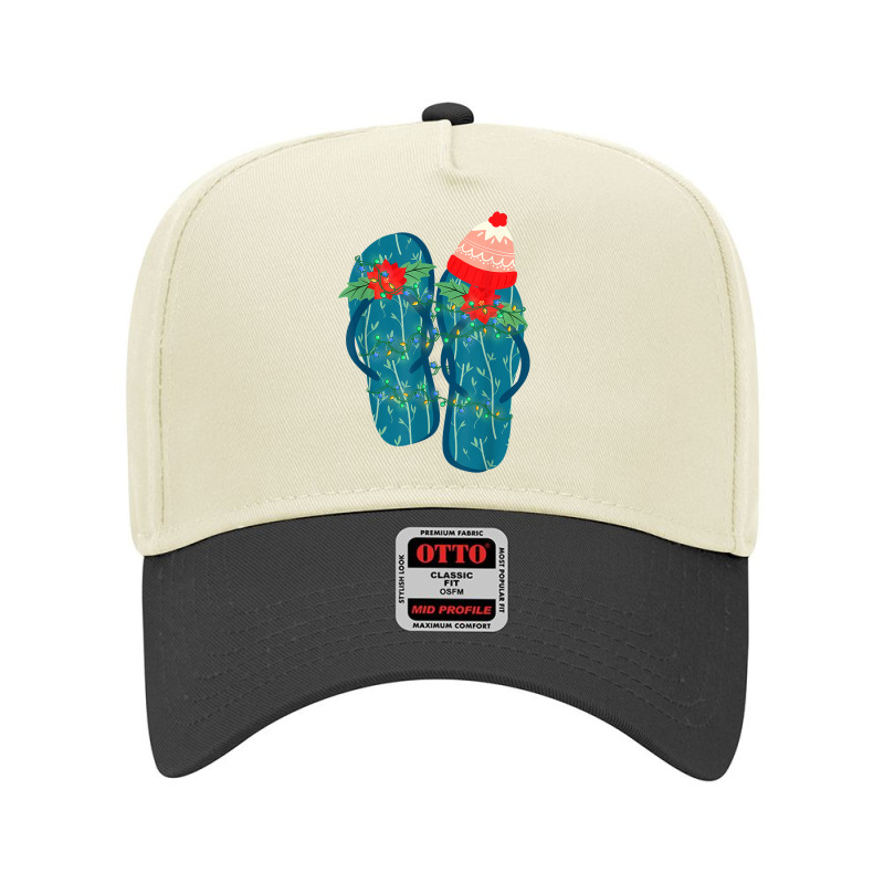 Flip Flops Hawaiian Xmas Summer Vacation Christmas In July T Shirt Adjustable Baseball Cap | Artistshot