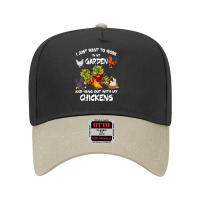 Chicken Chick Womens I Just Want To Work In My Garden And Hang Out Chi Adjustable Baseball Cap | Artistshot