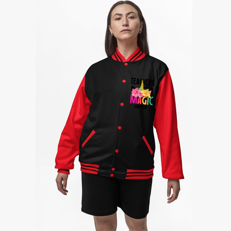 Teachers Make Magic Happen Bomber Jacket by autlu2024 | Artistshot