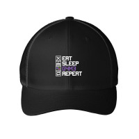 Eat Sleep Game Repeat Mmo Rpg Leetcode Leet Gift Mesh Cap | Artistshot