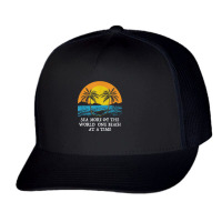 One Beach At A Time Trip Ocean Travel Beach Lover Summer T Shirt Trucker Cap | Artistshot