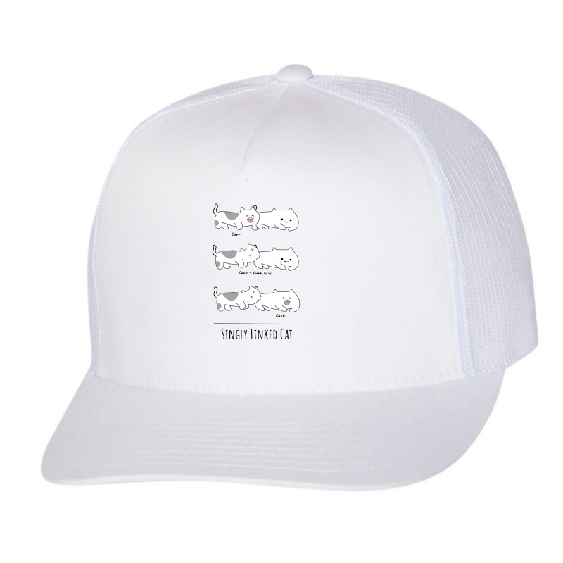 Singly Linked List Cats Biting Each Other Trucker Cap by LUISRIVER | Artistshot