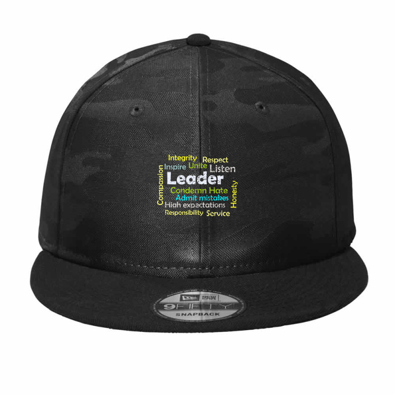 Leadership Inspire Unite And Condemn Hate Distressed Camo Snapback by cm-arts | Artistshot