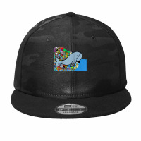 Blue Whale, Marine Sea Animal, Ocean Life, Surf, Art Work Raglan Baseb Camo Snapback | Artistshot