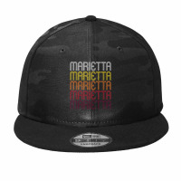 Marietta Retro Wordmark Pattern Vintage Style Camo Snapback | Artistshot