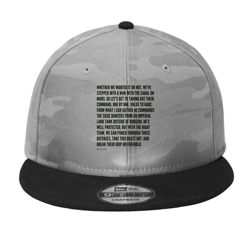 Whether We Wanted It Or Not... Camo Snapback by ERNIEHERNANDEZ | Artistshot