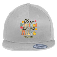 Sleep Deprived But Still Alive Mom Life Funny Mom Groovy T Shirt Flat Bill Snapback Cap | Artistshot