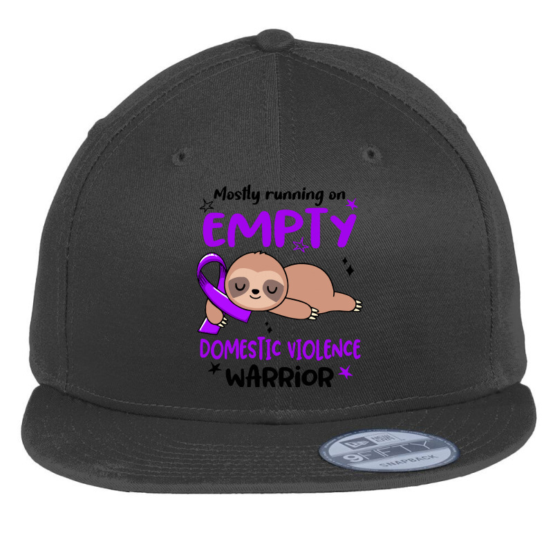 Domestic Violence Awareness T  Shirt Mostly Running On Empty Domestic Flat Bill Snapback Cap by dancerkind | Artistshot