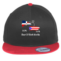 Half Puerto Rican Half Dominican Flag Map Combined Pr Rd Long Sleeve T Flat Bill Snapback Cap | Artistshot