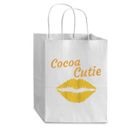 Womens Cocoa Cutie Sexy Gold Lips Cute Melanin Cub Paper Bag - 8 X 4 1/2 X 10 1/4 | Artistshot