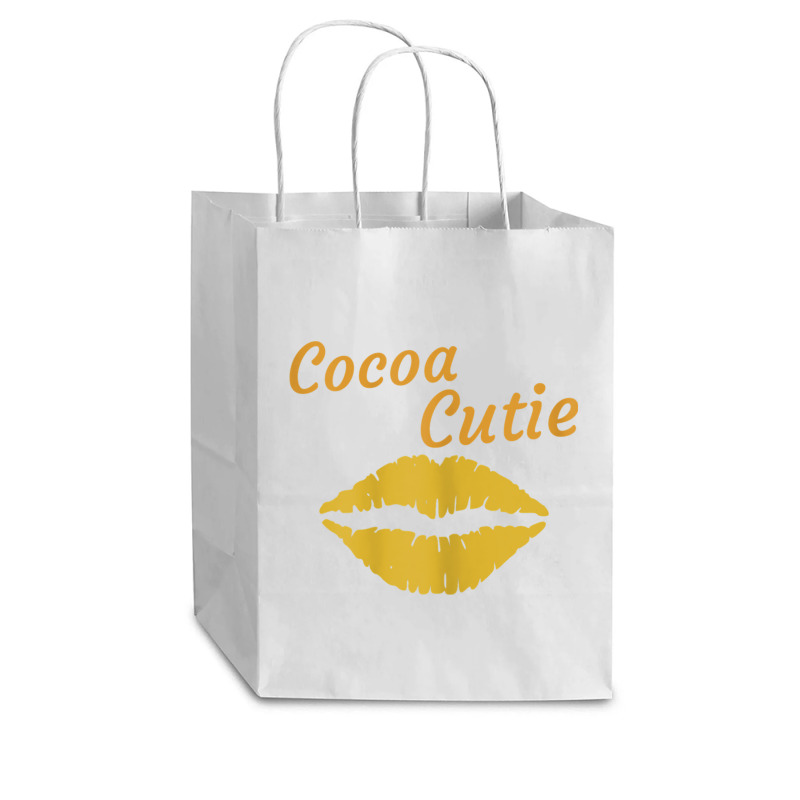 Womens Cocoa Cutie Sexy Gold Lips Cute Melanin Cub Paper Bag - 8 X 4 1/2 X 10 1/4 | Artistshot