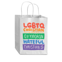 Limited Edition Lgbtq Christian Is Not An Oxymoron Lgbt Pride Gift Cub Paper Bag - 8 X 4 1/2 X 10 1/4 | Artistshot