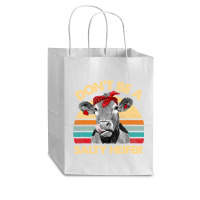 Funny Cow Bandana Dont Be A Salty Heifer Farmer Vintage Cub Paper Bag - 8 X 4 1/2 X 10 1/4 | Artistshot