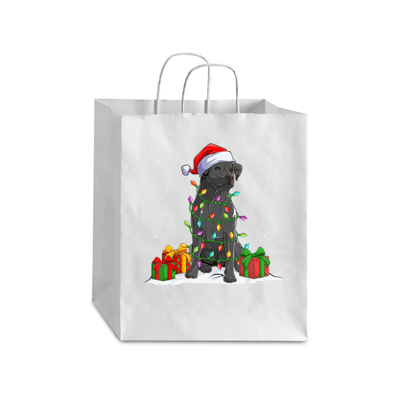 Black Lab Labrador Christmas Lights Pajama Dog Lover Xmas Debie Paper Bag - 10 X 5 X 13 | Artistshot