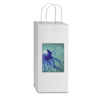 Jellyfish Artwork Digitalart Double Wine Paper Bag - 6 1/2 X 3 1/2 X 12 3/8 | Artistshot