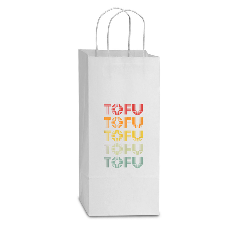 Tofu Foodie Vegetarian Retro Style World Vegan Day Tank Top Double Wine Paper Bag - 6 1/2 X 3 1/2 X 12 3/8 | Artistshot