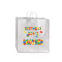 Building Block Brother Of The Birthday Boy Colorful Jumbo Paper Bag - 18 X 7 X 18 3/4 | Artistshot