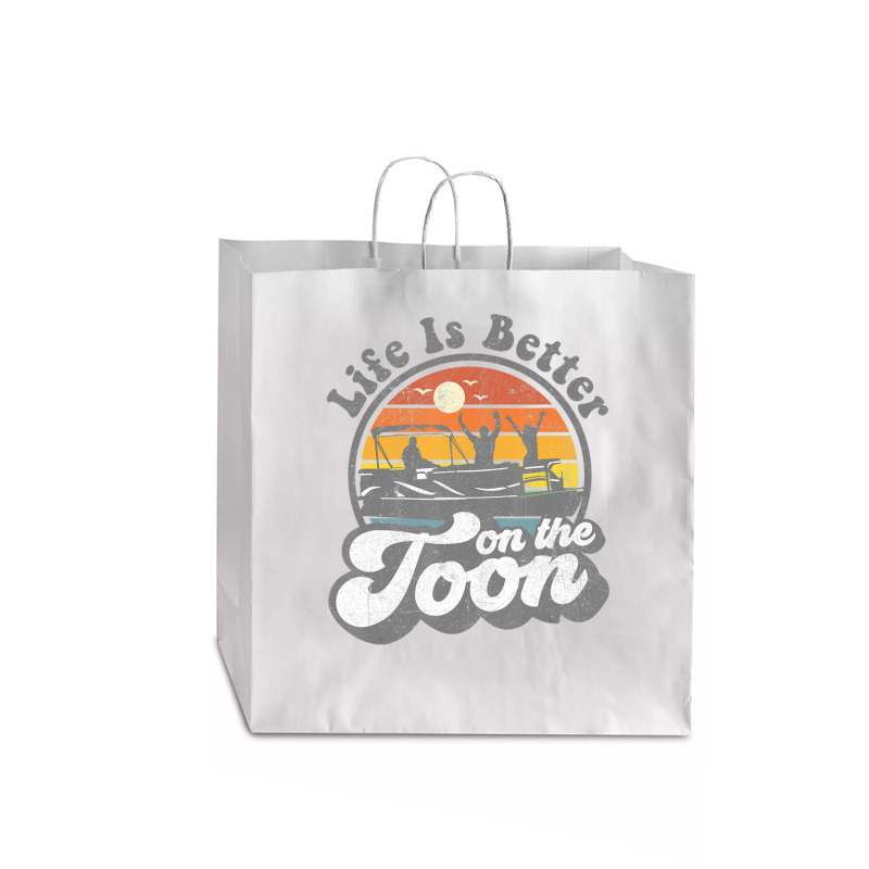 Life Is Better On The Toon Pontoon Boat Boating Jumbo Paper Bag - 18 X 7 X 18 3/4 | Artistshot