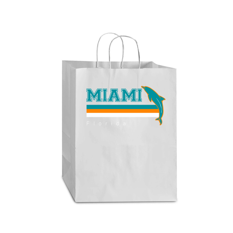 Miami Sports Football Athletic Novelty Dolphin Retro Mart Paper Bag -13 X 7 X 17 | Artistshot