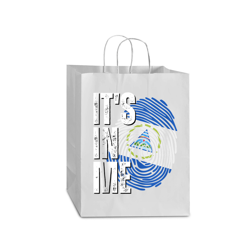 It's In Me Nicaragua Flag Fingerprint Nicaraguan Heritage Tank Top Mart Paper Bag -13 x 7 x 17 by maryannmjra8 | Artistshot