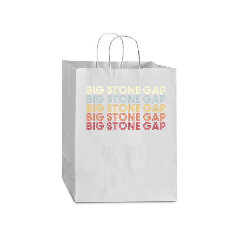 Big Stone Gap Virginia Big Stone Gap Va Retro Vintage Text Pullover Ho Mart Paper Bag -13 X 7 X 17 | Artistshot