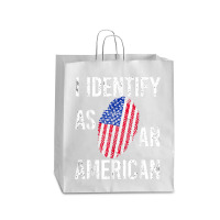 I Identify As An American   American Flag Fingerprint T Shirt Queen Paper Bag - 16 X 6 X 19 1/4 | Artistshot