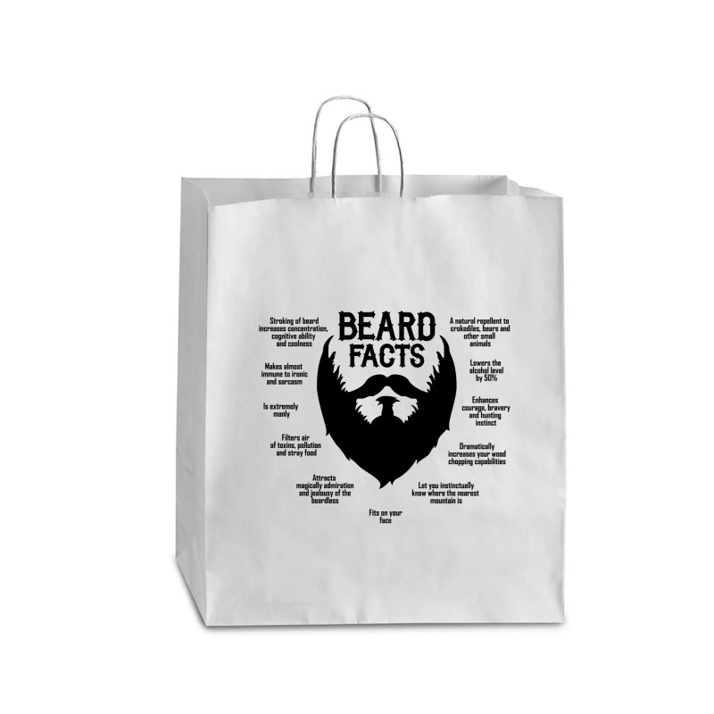 Beard Facts (black) Queen Paper Bag - 16 X 6 X 19 1/4 | Artistshot