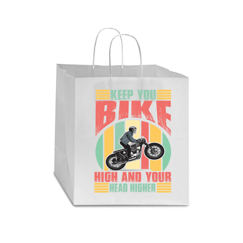 Keep You Bike High And Your Head Higher Star Paper Bag - 13 X 7 X 13 | Artistshot