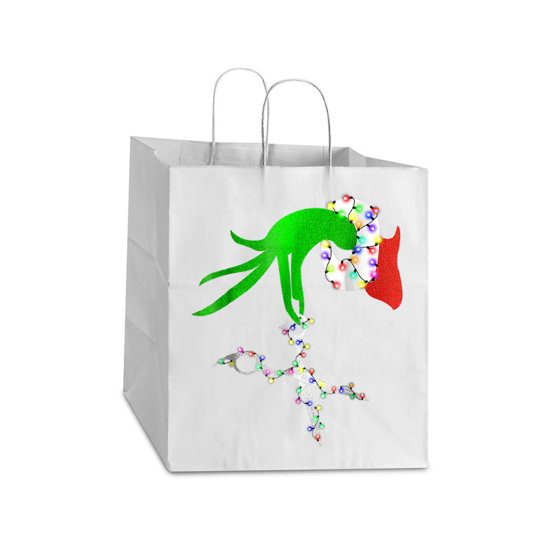 Funny Scissor Hairstylist Santa Christmas Hair Stylist Xmas T Shirt Take Out Paper Bag - 14 X 10 X 15 1/2 | Artistshot