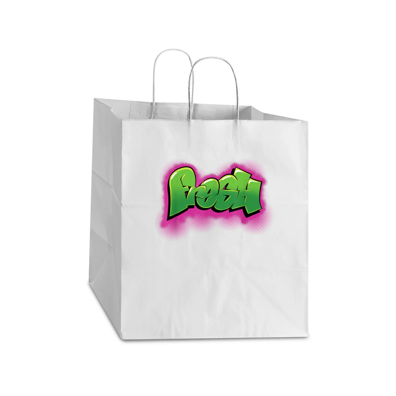 Fresh 90s Hiphop Graffiti Take Out Paper Bag - 14 X 10 X 15 1/2 | Artistshot