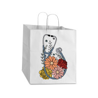 Flower Stethoscope Take Out Paper Bag - 14 X 10 X 15 1/2 | Artistshot