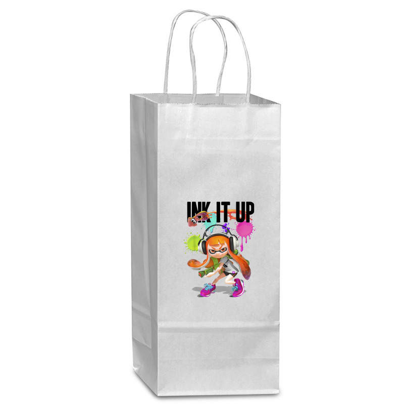 Splatoon Ink It Up Squid Inkling Splatter Poster Wine Paper Bag - 5 1/2 X 3 1/4 X 13 | Artistshot