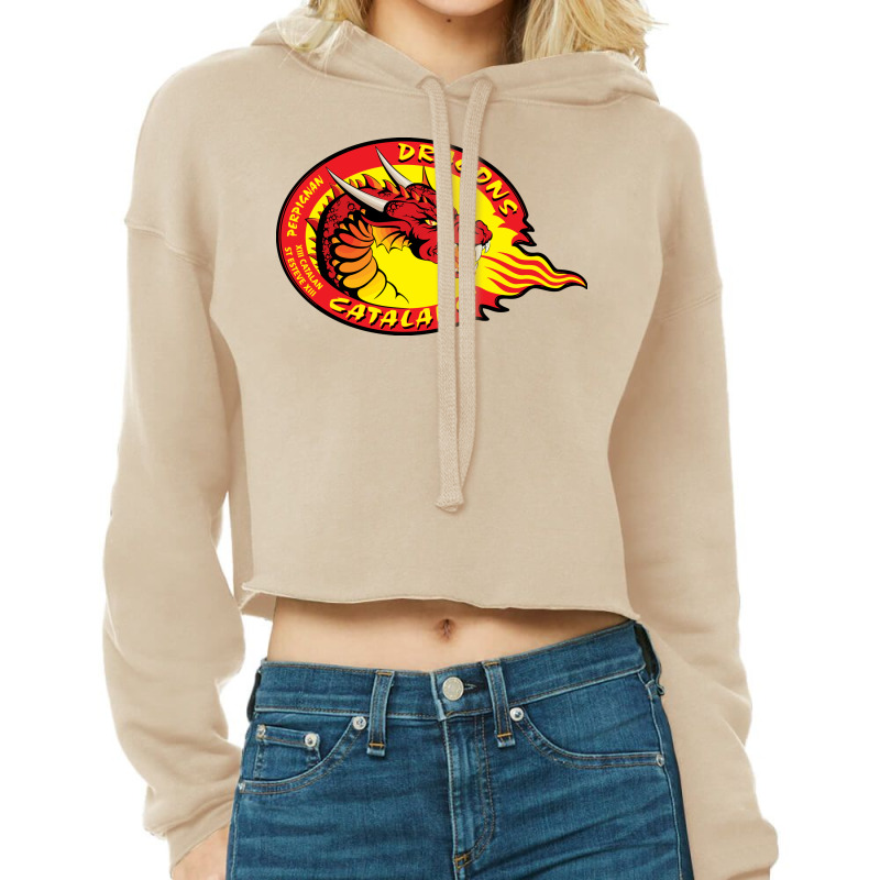 Catalans Dragons Cropped Hoodie by SomArt | Artistshot