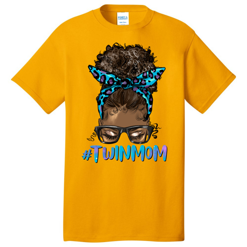 Afro Messy Bun Twin Mom Basic T-shirt | Artistshot