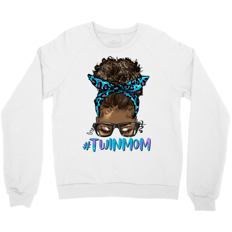 Afro Messy Bun Twin Mom Crewneck Sweatshirt | Artistshot