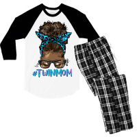 Afro Messy Bun Twin Mom Men's 3/4 Sleeve Pajama Set | Artistshot