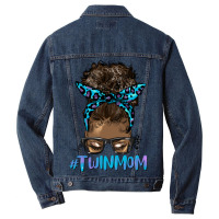 Afro Messy Bun Twin Mom Men Denim Jacket | Artistshot