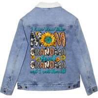 I Have Three Tittles Mom Grandma Great Grandma Unisex Sherpa-lined Denim Jacket | Artistshot